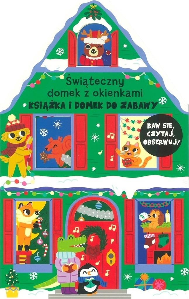 Książka i domek do zabawy Świąteczny domek z okienkami