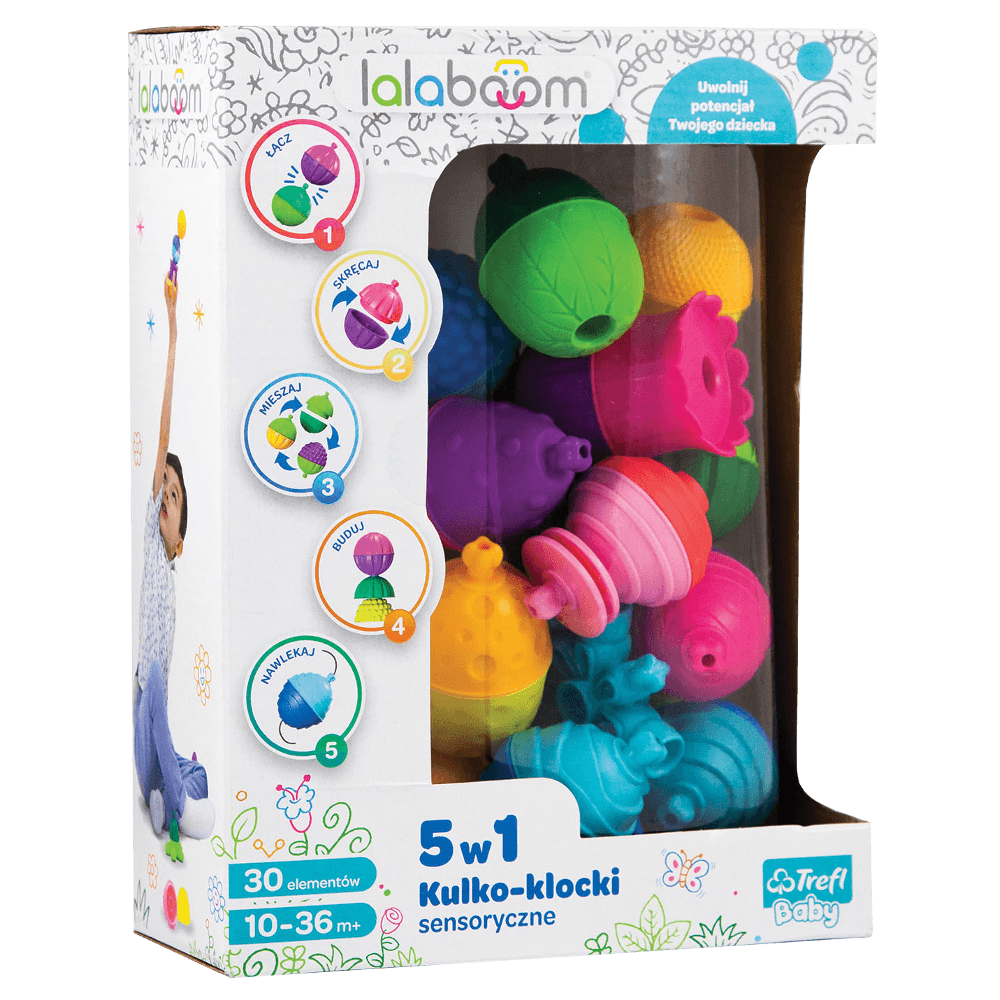 Lalaboom Zestaw kulko-klocków 30 elementów