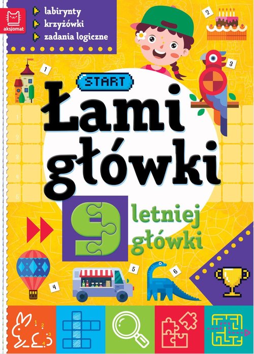 Łamigłówki 9-letniej główki Labirynty, krzyżówki, zadania logiczne