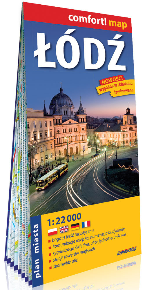 Łódź laminowany plan miasta 1:22 000