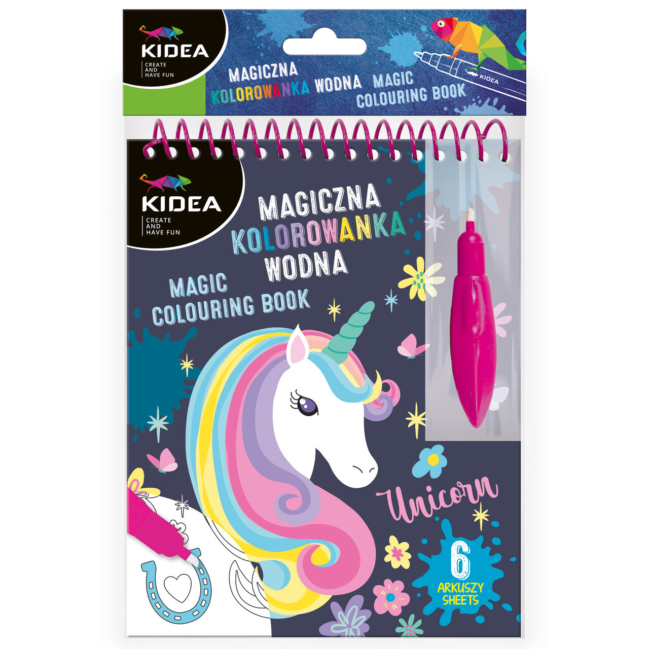 Magiczna wielorazowa kolorowanka wodna Kidea JEDNOROŻEC