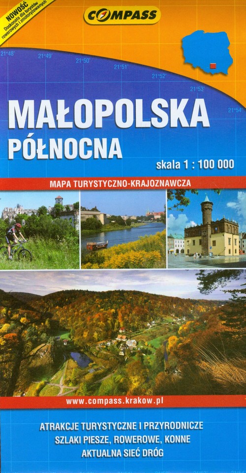 Małopolska Północna - mapa turystyczna (skala 1:100 000)
