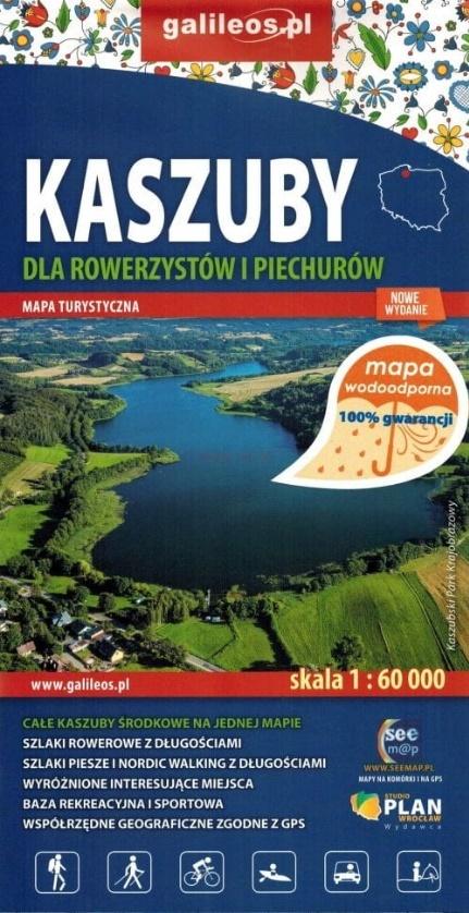 Mapa dla rowerzystów i piechurów - Kaszuby w.2020