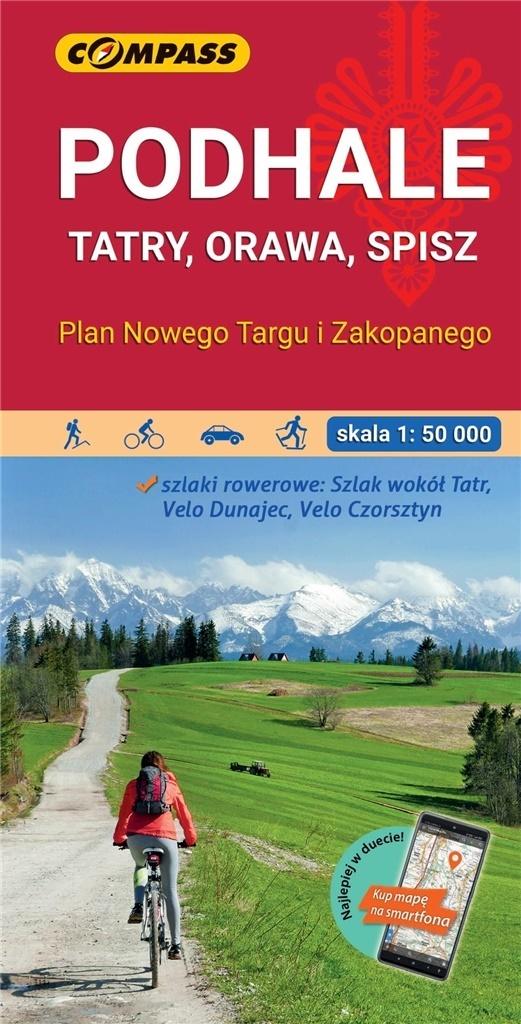 Mapa Podhale, Tatry, Orawa, Spisz 1:50 000