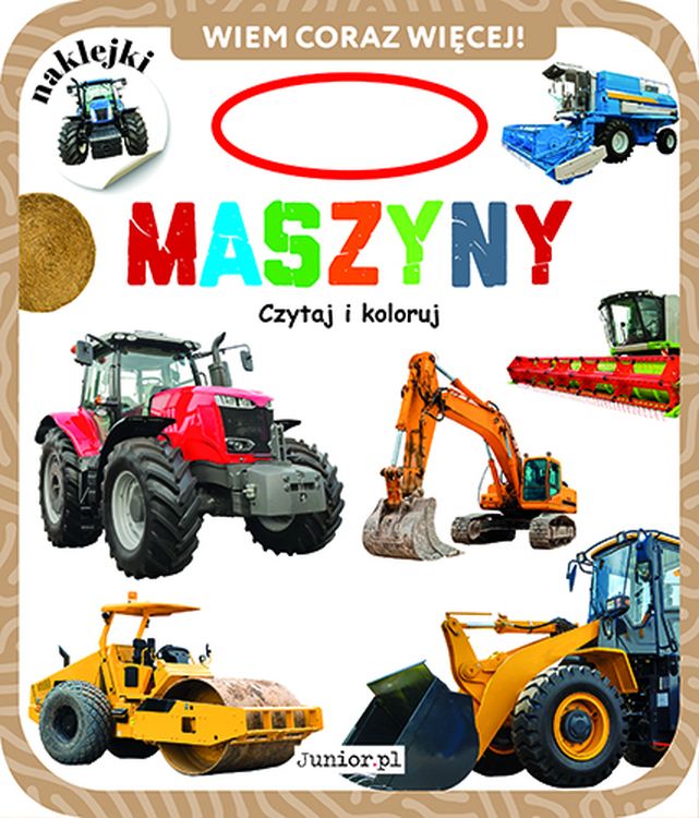 Maszyny Wiem coraz więcej Czytaj i koloruj