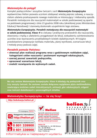 Matematyka Europejczyka. Poradnik metodyczny dla nauczycieli matematyki w szkole podstawowej. Klasa 4
