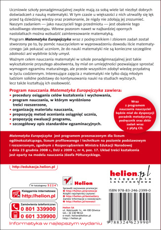 Matematyka Europejczyka. Program nauczania matematyki w szkołach ponadgimnazjalnych