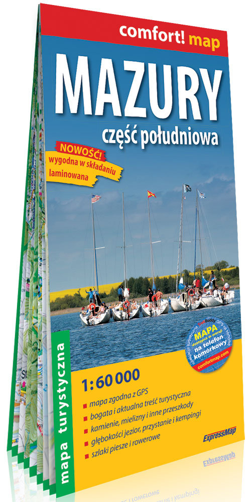 Mazury Część południowa laminowana mapa turystyczna 1:60 000
