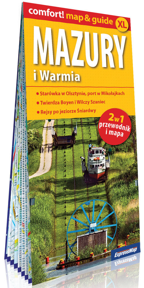Mazury i Warmia laminowany 2w1 przewodnik i mapa