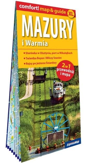 Mazury i Warmia laminowany map&guide (2w1: przewodnik i mapa)