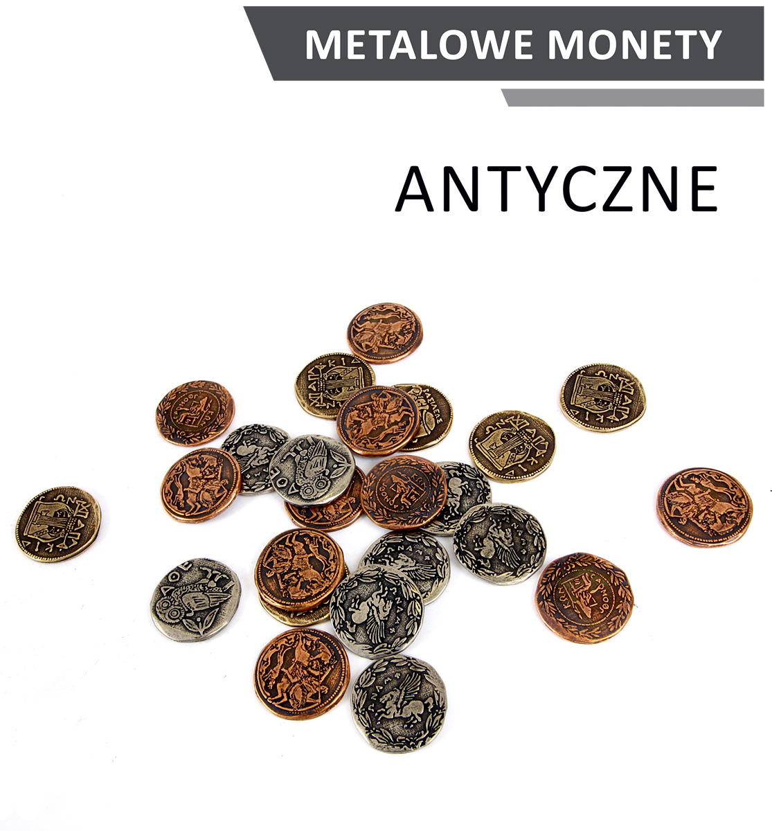 Metalowe monety Antyczne zestaw 24 monet