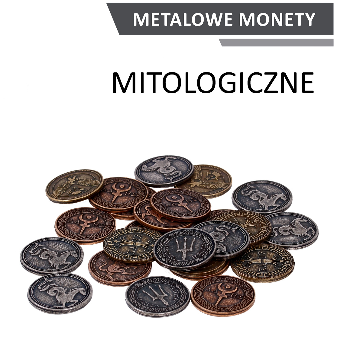 Metalowe monety mitologiczne zestaw 24 monet
