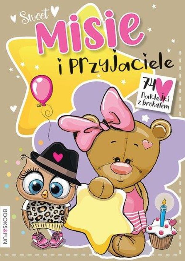 Misie i przyjaciele z naklejkami z brokatem