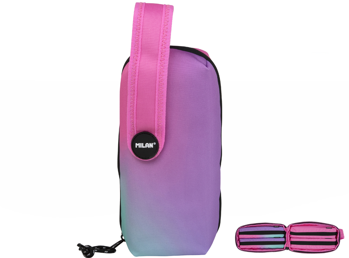 Multipiórnik owalny z 4 piórnikami Milan sunset różowy