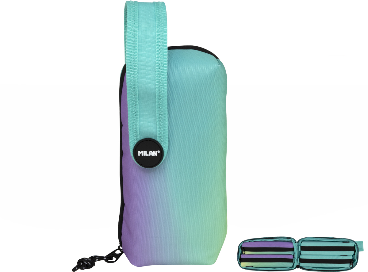 Multipiórnik owalny z 4 piórnikami Milan sunset zielony