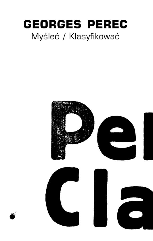 Myśleć / Klasyfikować