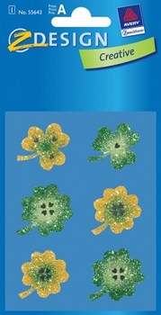 Naklejki brokatowe. Koniczynki