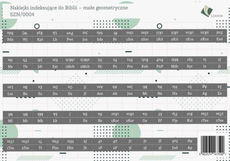 Naklejki indeksujące do Biblii - małe geometryczne