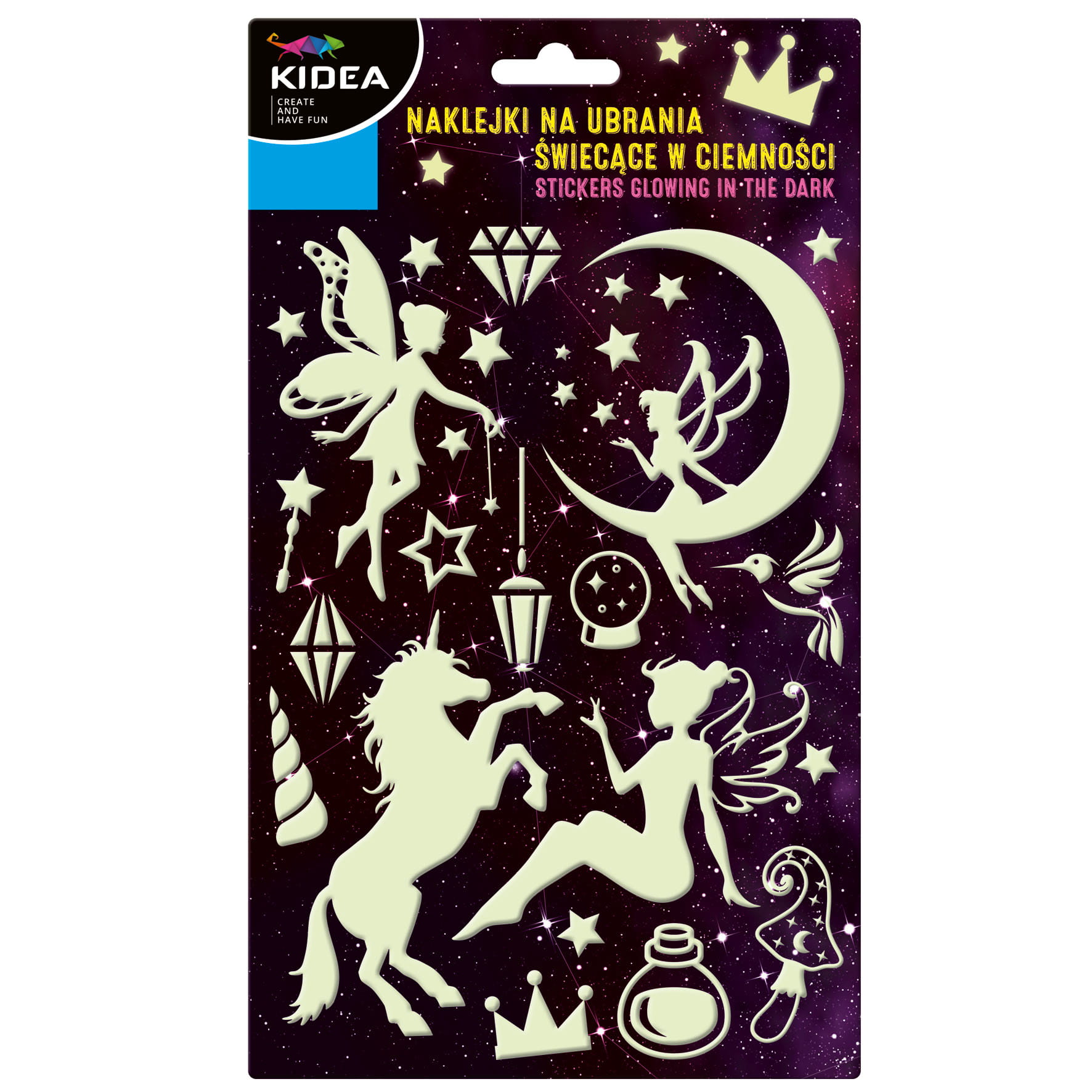 Naklejki na ubrania świecące w ciemności Kidea magiczny świat