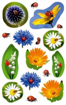 Naklejki papierowe. Kwiaty różne