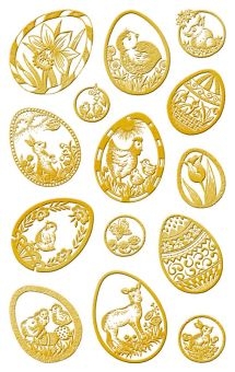 Naklejki wielkanocne papierowe. Jajka 3