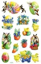 Naklejki wielkanocne papierowe. Stroiki