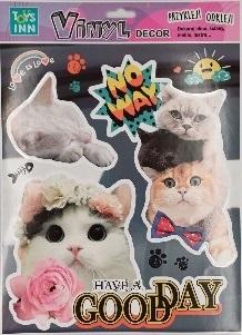 Naklejki winylowe Zwierzaki Koty No Way 6 sztuk