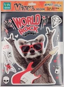 Naklejki Winylowe zwierzaki Szop Rock 6 sztuk