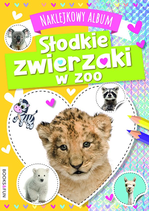 Naklejkowy album słodkie zwierzaki w zoo z naklejkami z brokatem