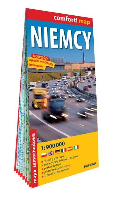 Niemcy laminowana mapa samochodowa 1:900 000
