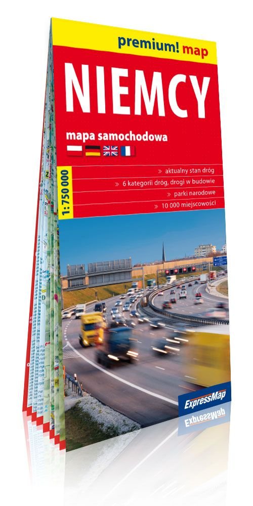 Niemcy mapa samochodowa 1:750 000