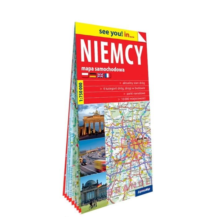 Niemcy; papierowa mapa samochodowa 1:825 000