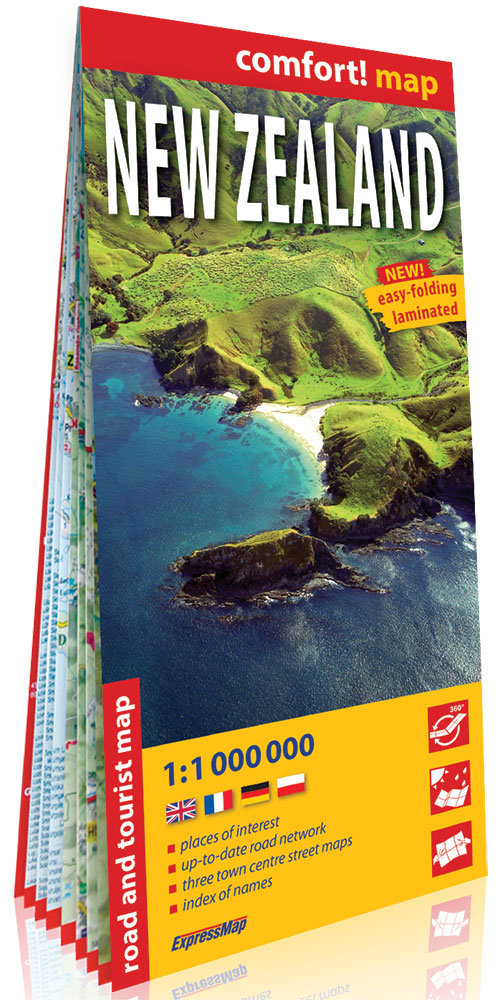 Nowa Zelandia (New Zealand) comfort! map laminowana mapa samochodowo-turystyczna 1:1 000 000