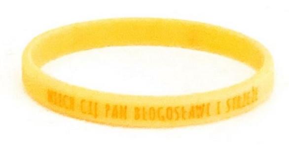 Opaska silikonowa dzieci - Niech cię - żółty wąska