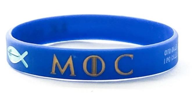 Opaska silikonowa - moc - niebieski