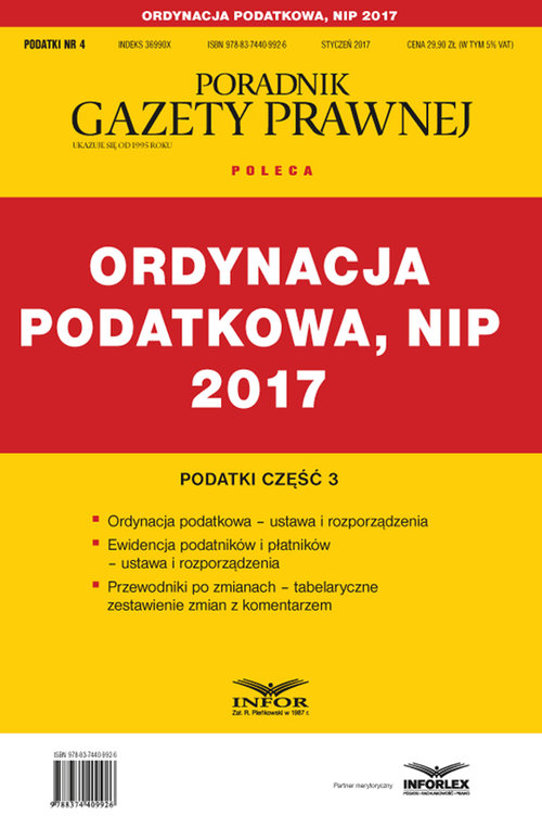 Ordynacja Podatkowa  NIP 2017 Podatki Część 3