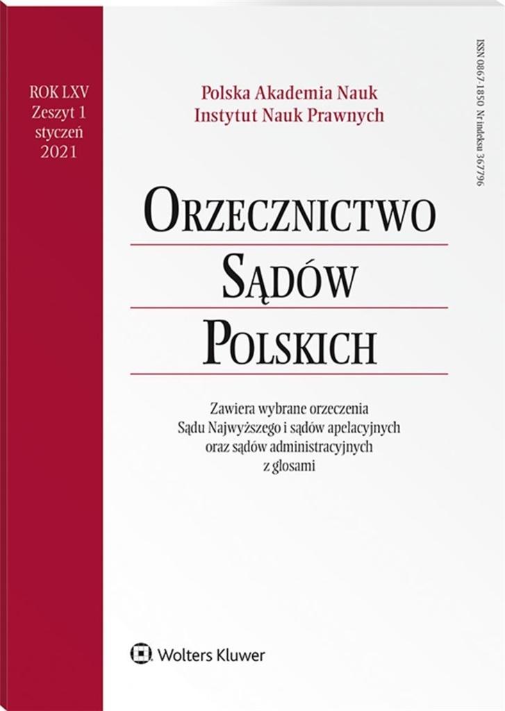 Orzecznictwo Sądów Polskich 1/2021