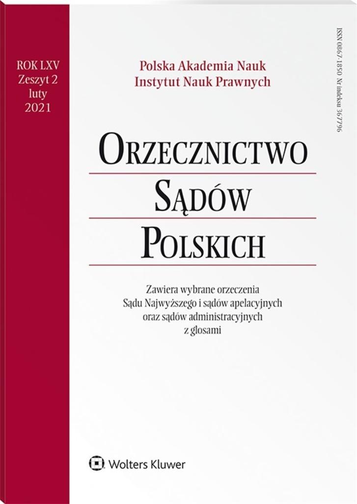 Orzecznictwo Sądów Polskich 2/2021