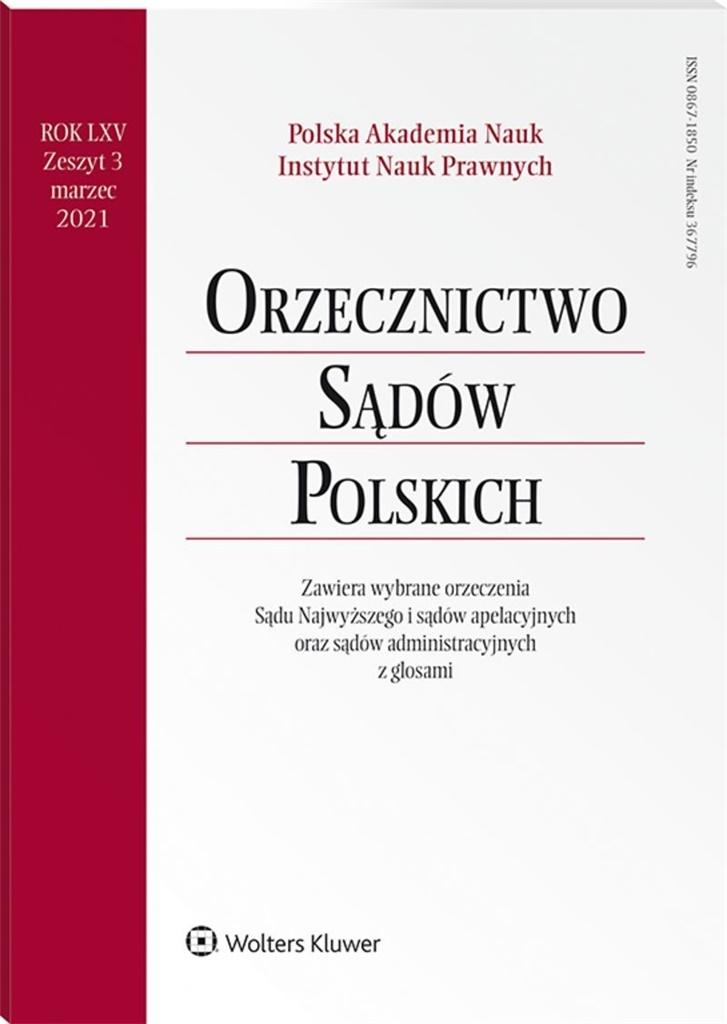 Orzecznictwo Sądów Polskich 3/2021