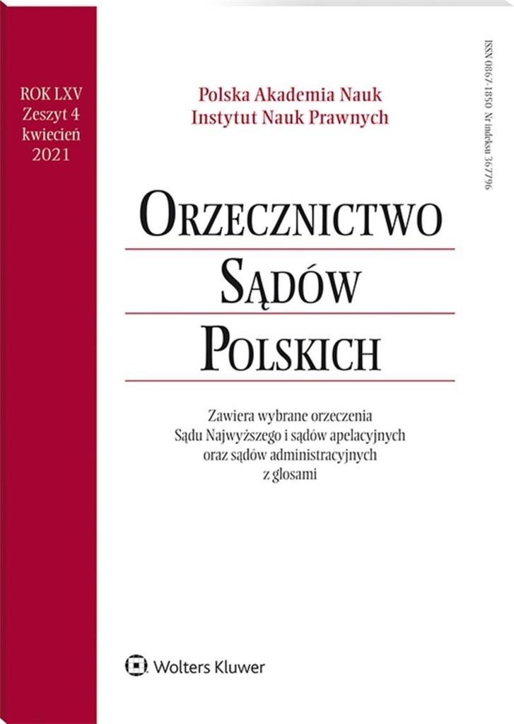 Orzecznictwo Sądów Polskich 4/2021