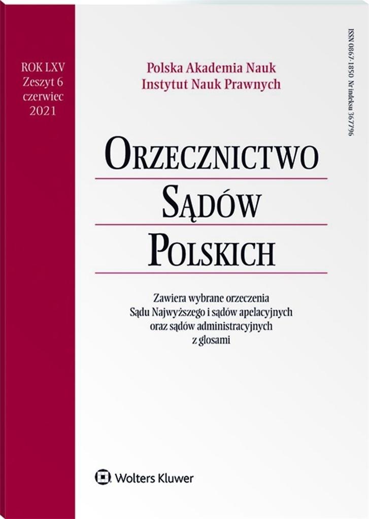 Orzecznictwo Sądów Polskich 6/2021