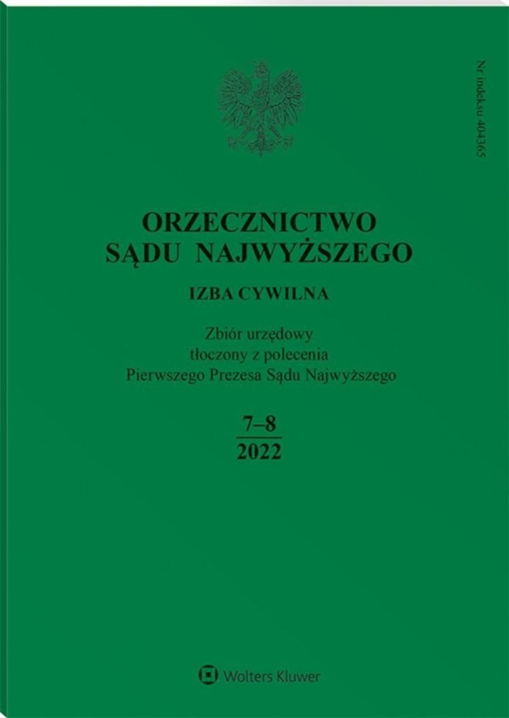 Orzecznictwo Sądu Najwyższego 7-8/2022