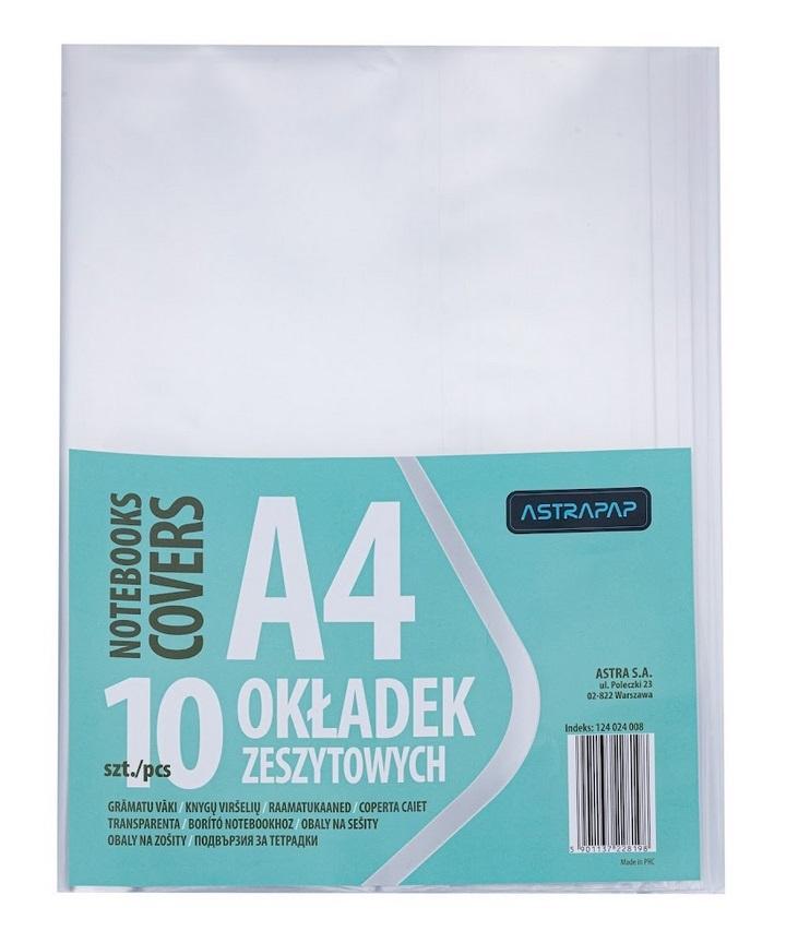 Paczka okładki zeszytowe A4 Astrapap bezbarwne 10 szt.