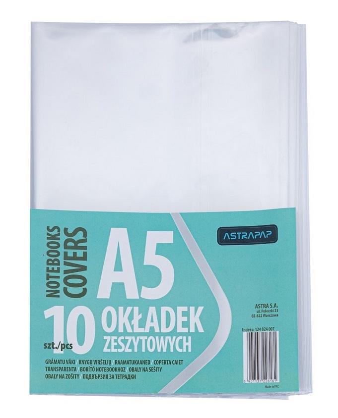 Paczka okładki zeszytowe A5 Astrapap bezbarwne 10 szt.