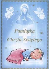 Pamiątka chrztu świętego niebieska