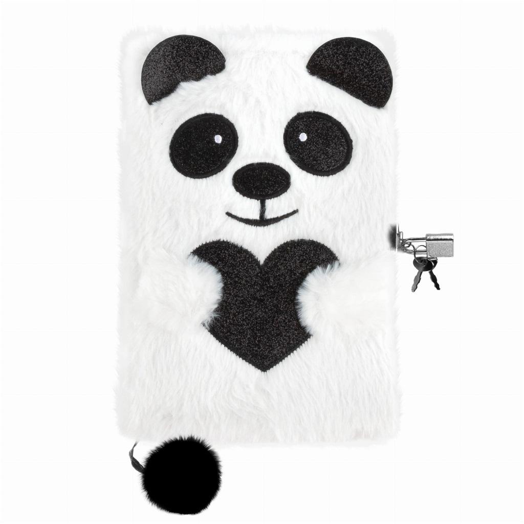 Pamiętnik pluszowy z kłódką Panda