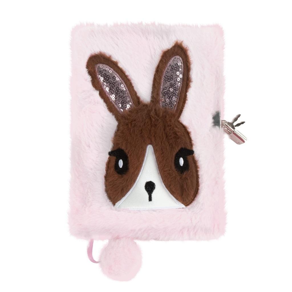 Pamiętnik pluszowy z kłódką różowy Królik