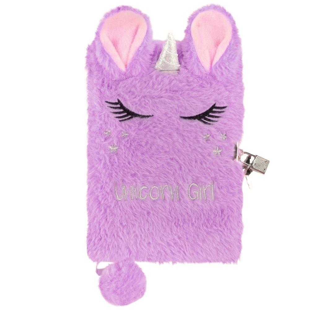 Pamiętnik pluszowy z kłódką Unicorn