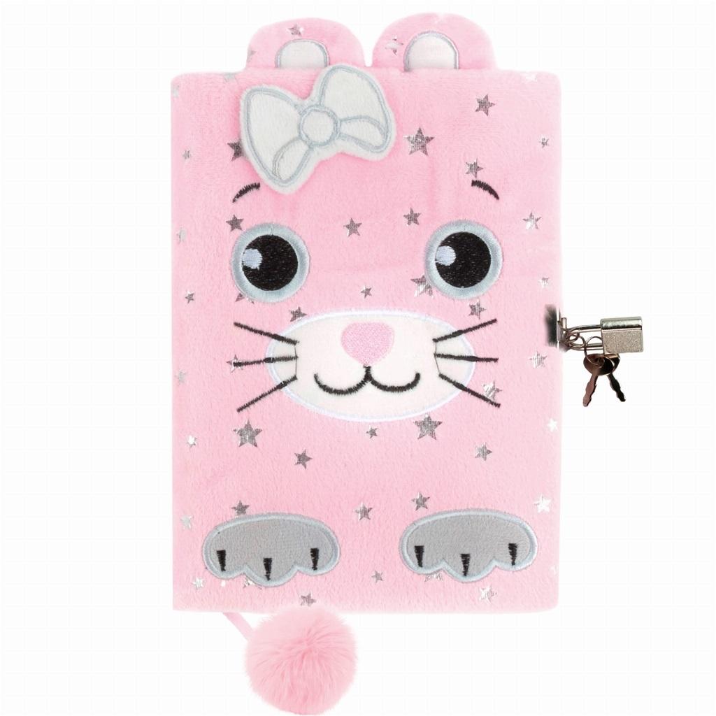 Pamiętnik pluszowy z kłódką Kot