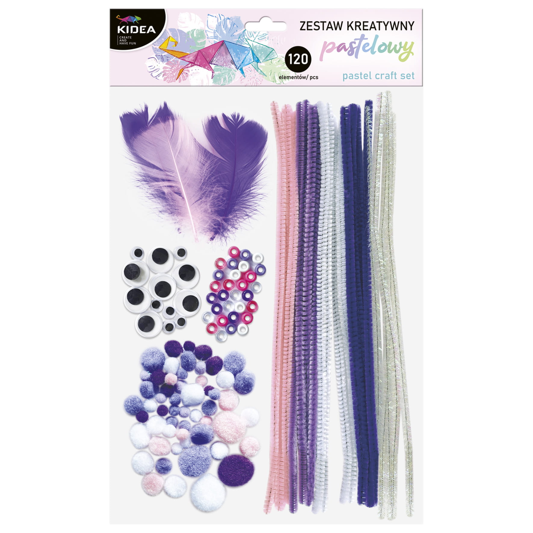 Pastelowy zestaw kreatywny Kidea 120 elementów